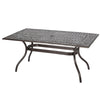 GDF Studio Honolulu Traditional Outdoor Aluminum Rectangular Dining Table, Hammered Bronze