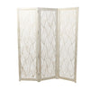 DecMode 60" x 72" Black Mango Wood Abstract Wavy Cutout 3 Panel Room Divider Screen, 1-Piece