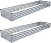 2PCS 12x4x1FT Galvanized Raised Garden Bed,Raised Graden Bed Kit-Square Metal Garden Bed,Large Planter Raised Bed Outdoor,Garden Box for Vegetables,Flower,Herb-Sliver(One Box of Two Pieces)