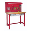 Seville Classics UltraHD? Heavy Duty Commercial Lighted Workcenter Workbench w/ Pegboard, Granite, 48" W x 24" D x 65.5" H