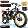 (US in Stock) 5000W Peak Dual Motor Electric Bike for Adults , 60V 25AH Removable Battery Ebike , 50MPH AWD 21-Speed Mountain Snow E-Bike with 26" x 4.0 Fat Tire, Long Range Mountain Off-Road EBikes