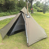 One Person Camping Tipi Hot Tents with Stove Jack 4 Season Teepee Tent for Hunting Backpacking Hiking Black