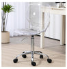 Echoworld Clear Rolling Chair, Armless Desk Chair with Golden Feet Swivel Molded Plastic Shell Adjustable Home Office Chair with Wheels, Clear
