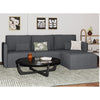 Beautiful Drew Modular Sectional Sofa with Ottoman by Drew Barrymore, Gray Fabric