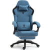 GOOSEA Fabric Gaming Chair with Pocket Spring Cushion, Breathable Computer Chair with Massage Lumbar Support and Footrest, High Back Office Chair for Adults, 300lbs, Grey
