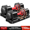 (1 Pair) LNOW 50lbs Quick Select Adjustable Dumbbells for Home Gym 5 in 1 Free Weights 5/10/15/20/25lb/50lb Dumbbell with Anti-Slip Handle, Suitable for Home Gym Exercise Equipment