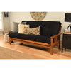 Homestock African Artifacts Full Size Futon Frame Set with Mattress, Easily Converts to Bed, Versatile Design Futon Frame for All Spaces, 33"H x 79"L x 37"D-Color:Linen Charcoal,Size:Barbados