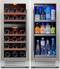 Ca'Lefort 30" Wine and Beverage Refrigerator, 28 Bottles Dual Zone Wine Fridge and 100 Cans Beverage Fridge Cooler with Stainless Steel  Door Framed