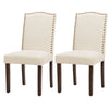 EDX Dining Chairs Set of 2, Parsons Chairs with Nailhead Trim and Wood Legs