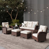 LayinSun 7 Pieces Outdoor Patio Furniture Set with Fire Pit Table, Rattan Wicker Sectional Swivel Rocker Chairs Sets