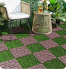 Prilinex 44 PCS Plastic Deck Tiles Outdoor Interlocking Patio Tiles Waterproof for Backyard Porch, 12"W x 12"L, Red Brown