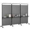 Costway 3-Panel Room Divider with Storage Shelves 6FT Tall Folding Privacy Screen on Wheels Black