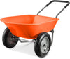 ZMMOO Dual-Wheel Home Utility Yard Wheelbarrow Garden Cart w/Built-in Stand for Lawn, Gardening, Construction - Red