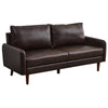 Maklaine Modern Sofa Faux Leather Couch for Living Room Office Dark Gray