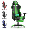 SOONTRANS Gaming Chair for Adults, Ergonomic Linen Fabric Computer Chair with Massage Lumbar Pillow, Gamer Game Chair with Adjustable Headrest, Comfortable Office Chair for Home, White