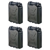 Scepter 5 Gallon Heavy Duty Military Style Water Container, (4 Pack), Black