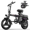 ASKGO 1200W Peak Motor ,Folding Electric Bike for Adults Teens ,14'' Commuting Bike, Max 28MPH/35 Miles E-Bike ,3 Speed  Double Mini Electric Bike, UL2849