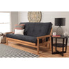 Homestock African Artifacts Full Size Futon Frame Set with Mattress, Easily Converts to Bed, Versatile Design Futon Frame for All Spaces, 33"H x 79"L x 37"D-Color:Linen Charcoal,Size:Barbados