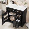 Christopher Knight Home 36" Bathroom Vanity with Sink, Tip-out Drawers, Soft-Close Doors, Grey