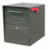 Architectural Mailboxes Oasis Classic Black Post Mount Mailbox, Galvanized Steel, Locking