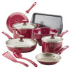 Rachael Ray 12-Piece Get Cooking Nonstick Pots and Pans Set/Cookware Set, Gray