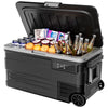 Simzlife 12 Volt Car Refrigerator, 80QT(75L) Portable RV Car Fridge with Wheels, 0℉~68℉, 12/24V DC & 110-240V AC, Black