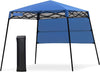 PINDEE 7x7 Ft Pop Up Canopy, Slant Leg Outdoor Tent with Carry Bag & 4 Stakes, Compact Portable Canopy Tent for Hiking Camping Fishing & Picnic, 7x7 Base, 6x6 top