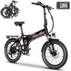 Gocio Foldable Electric Bike for Adults, Peak 750W Electric Mountain Bicycles, 20" * 2.4" Fat Tire Electric Bicycle, 375Wh 48V Removable Lithium-Ion Battery,Urban Commuter Ebike Man Woman UL2849