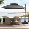 Pellebant 10 ft. x 10 ft. Square Double Top Patio Cantilever Umbrella, Navy Blue