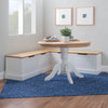 Linon Nook Bench Collection L-Shaped Wood Farmhouse Breakfast Bench with Hidden Storage, White