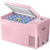 BougeRV Pink 23Qt Car Refrigerator 12 Volt Fridge Portable Freezer Compressor Cooler 12/24V DC 110~240V AC, -7�H~50�H for RV Truck Vehicle Boat Outdoor & Home Use