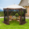 Instant Pop-Up Canopy Tent with Removable Mosquito Netting & 2 Zipper Doors, Portable Outdoor Shelter for Camping, Backyard, Picnic - Includes Wheeled Carry Bag