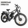 3000W（Peak)Motor 190NM Electric Bike SMLRO MX500 for Adults,with 52V25Ah Battery e bicycles,24" Fat Tire All-Terrain Electric Bicycle for Adult, Max 37MPH Ebike,7-Speed UL2849