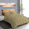 Pinch Pleated 1-Piece Duvet Cover 100% Egyptian Cotton 800 Thread Count with Zipper & Corner Ties Pintuck Decorative Duvet Cover- Queen/Full Size (90" x 90") Inch, Silver