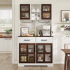Planntonneo 71'' Tall Kitchen Pantry Storage Hutch Cabinet with Doors and Shelves, Grey Oak