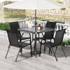 Pirecart 5-Piece Outdoor Patio Dining Table Set with 4 Stackable Textilene Chairs for for Patio, Lawn, Garden, Gray