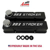 383 STROKER Small Block Chevy Valve Covers - SBC Tall - Black