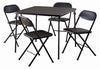 COSCO 5-Piece Folding Set with Card Table and 4 Vinyl Padded Chairs, Black
