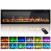Simzlife 50 inch Indoor Electric Fireplace, Wall Mounted Recessed Freestanding Fireplace with Remote Control, Fireplace Heater with Adjustable Flame Color, Linear Fireplace with Timer