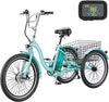 ABORON 24" 26" Electric Tricycles, 36V 10Ah 350W Lithium Battery, 7 Speed E-Trike for Adults with Large Capacity Rear Basket & Adjustable Seat