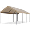 Walsunny Carport 10 x 20 ft Heavy Duty Carport Car Canopy with Powder-Coated Steel Frame, Portable Garage for Car, Boat, Shelter Party Tent with 180g PE Tarp Gray