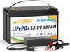 12V 180Ah LiFePO4 Battery with Charger,for Trolling Motor RV Marine Solar Camping off-Grid Boat,15000+Deep Cycles Batteries
