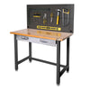 Seville Classics UltraHD? Heavy Duty Commercial Lighted Workcenter Workbench w/ Pegboard, Granite, 48" W x 24" D x 65.5" H