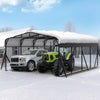 WUKHG 10x15FT Heavy Duty Metal Carport, Outdoor Carport Canopy with Iron Roof, Durable All-Weather Carport for Cars, Trucks, Boats & Outdoor Equipment, Easy Quick-Install Assembly