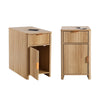 YOCWO Fluted Nightstand for Bedroom Set of 2 , Wood Bedside Table Set of 2 with Drawers, Black