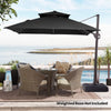 Pellebant 10 ft. x 10 ft. Square Double Top Patio Cantilever Umbrella, Navy Blue