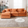 GNIXUU 112" Oversized Sectional Sofa Cloud Couch for Living Room, Modern Chenille L Shaped Couch, Comfy Boucle Modular Sofa Sleeper with Moveable Ottoman & Memory Foam (Green)