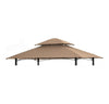 8x5 Ft Grill Gazebo Replacement Canopy Top Cover Double Tiered BBQ Shade Cover (for 8x5 Ft Grill Gazebo Frame, )