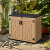 Dextrus 35 Cu ft Outdoor Horizontal Storage Shed with x-Shaped Lockable Door, Weather Resistant Resin Tool Shed