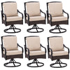 Sophia&William Patio Swivel Dining Chairs Set of 4 with Beige Cushions
